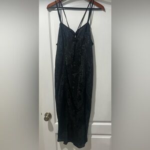 Vintage Expressions by California Dynasty black satin like lingerie size L